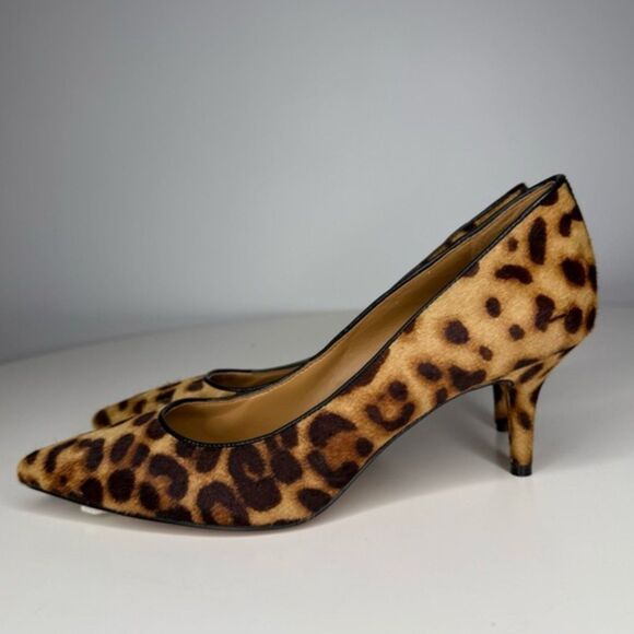 Nine West Margot Leopard Print Haircalf Kitten Heel Pumps 7.5 NWT - Picture 6 of 12